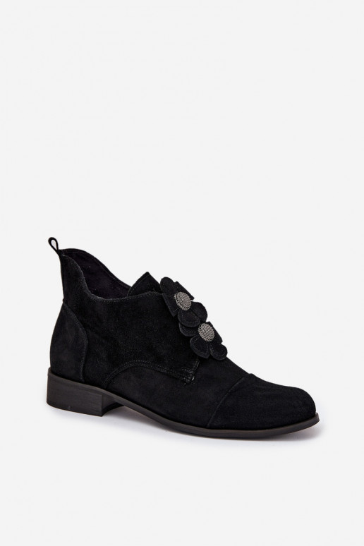 de camurça sapato Feminino Com decoraçõesi com motivos floraiskami Zazoo 3080 cor preta de camurça sapato Feminino Com decoraçõesi com motivos floraiskami Zazoo 3080 cor preta