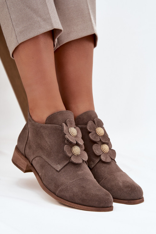 de camurça sapato Feminino Com decoraçõesi com motivos floraiskami Zazoo 3080 bege de camurça sapato Feminino Com decoraçõesi com motivos floraiskami Zazoo 3080 bege