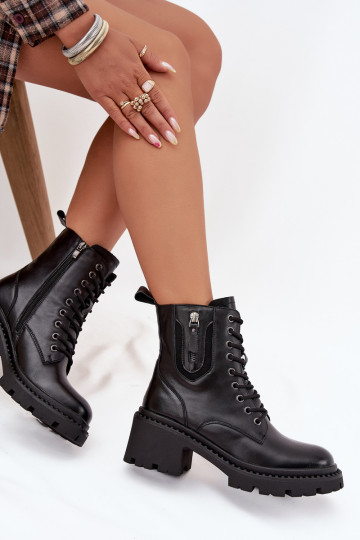 Pele Botas femininas Klocke aquecimento Vinceza 86418 cor preta