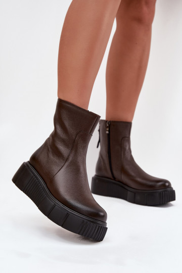 Zazoo 60369 Botas femininas com uma plataforma CzekoladoParae 2