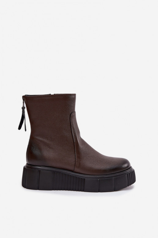 Zazoo 60369 Botas femininas com uma plataforma CzekoladoParae Zazoo 60369 Botas femininas com uma plataforma CzekoladoParae