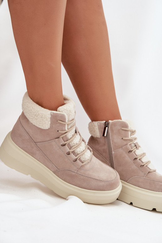 de camurça Botas de neve Feminino com aquecimento com uma plataforma Vinceza 95354 bege de camurça Botas de neve Feminino com aquecimento com uma plataforma Vinceza 95354 bege