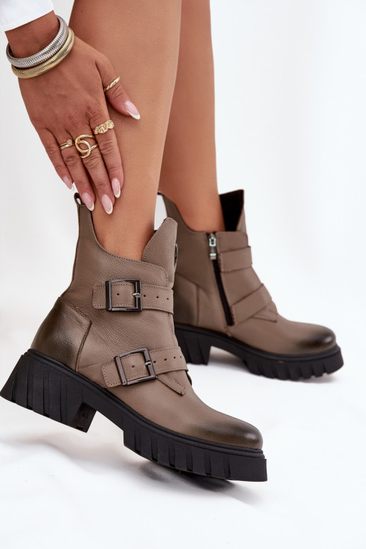 Pele aquecimento Botas femininas com fivelas I Ozdobnym Detalem Zazoo 60482 bege Pele aquecimento Botas femininas com fivelas I Ozdobnym Detalem Zazoo 60482 bege