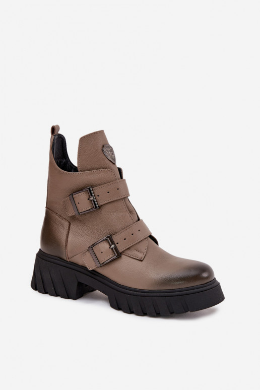 Pele aquecimento Botas femininas com fivelas I Ozdobnym Detalem Zazoo 60482 bege Pele aquecimento Botas femininas com fivelas I Ozdobnym Detalem Zazoo 60482 bege