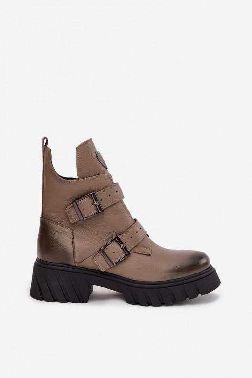 Pele aquecimento Botas femininas com fivelas I Ozdobnym Detalem Zazoo 60482 bege Pele aquecimento Botas femininas com fivelas I Ozdobnym Detalem Zazoo 60482 bege