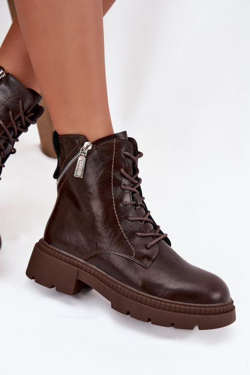 Pele Botins de trabalho Feminino aquecimento Big Star SS274453 cor marrom Pele Botins de trabalho Feminino aquecimento Big Star SS274453 cor marrom