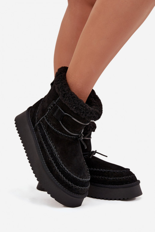 de camurça Botas de neve Feminino Com decoraçõesi Przeszyciami Big Star SS274372 cor preta de camurça Botas de neve Feminino Com decoraçõesi Przeszyciami Big Star SS274372 cor preta