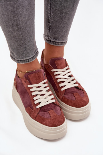 de camurça À modalo de tênis com uma plataforma Zazoo N1270S3 Cor violeta