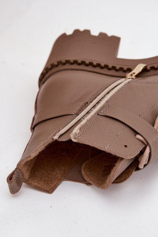 Pele Botas femininas Klocke com salto decorado aquecimento Zazoo 60557 bege Pele Botas femininas Klocke com salto decorado aquecimento Zazoo 60557 bege