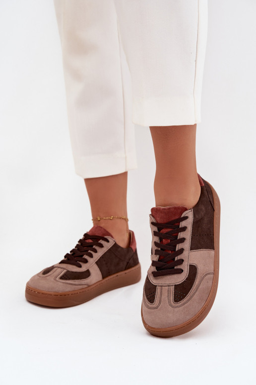 Pele de camurça À modalo de tênis Barefoot Feminino Zazoo N1277 cor marrom