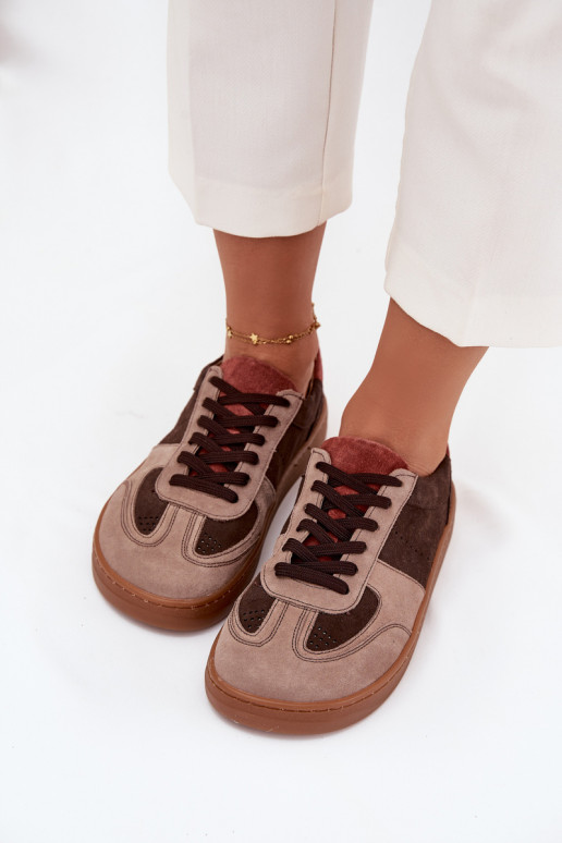 Pele de camurça À modalo de tênis Barefoot Feminino Zazoo N1277 cor marrom