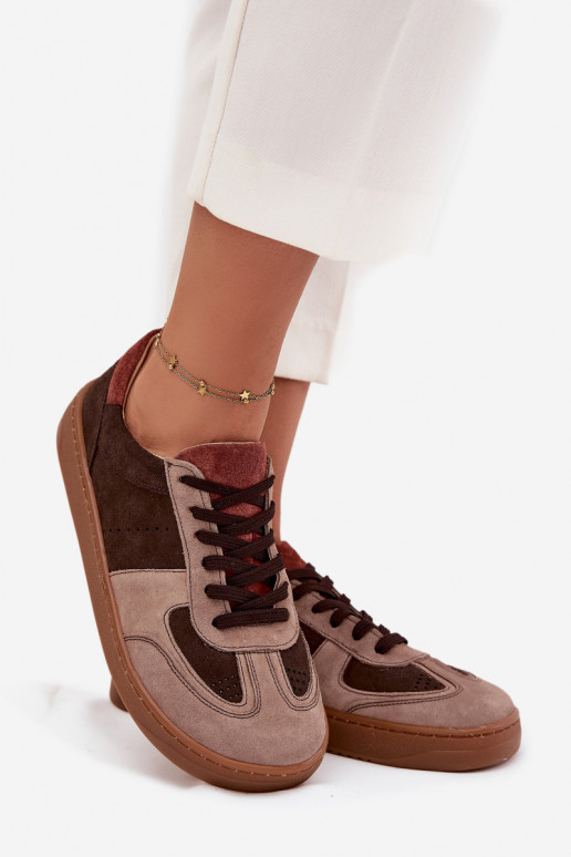 Pele de camurça À modalo de tênis Barefoot Feminino Zazoo N1277 cor marrom