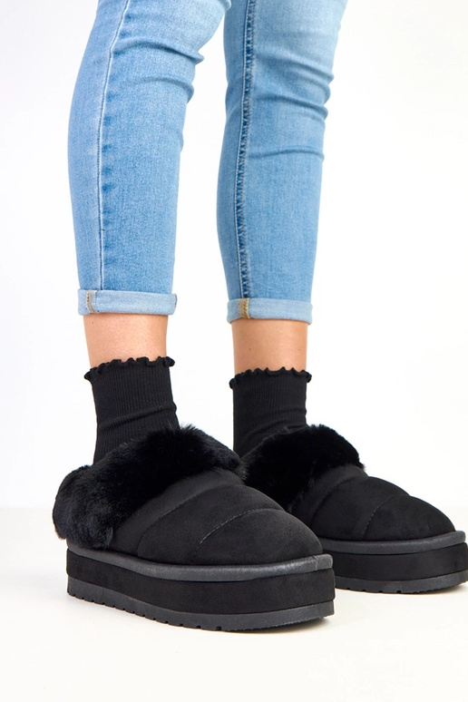 Botas de neve curtas pretas, forradas...