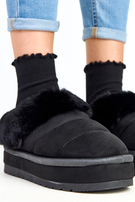 Botas de neve curtas pretas, forradas...