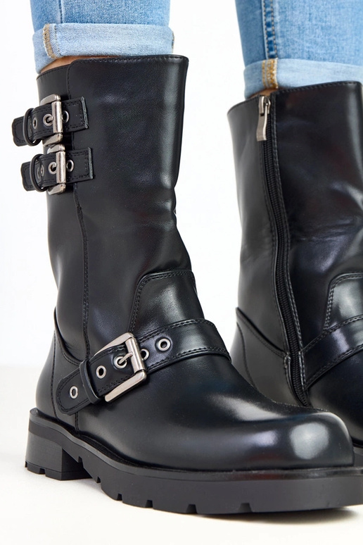 Botas de cano curto pretos com...