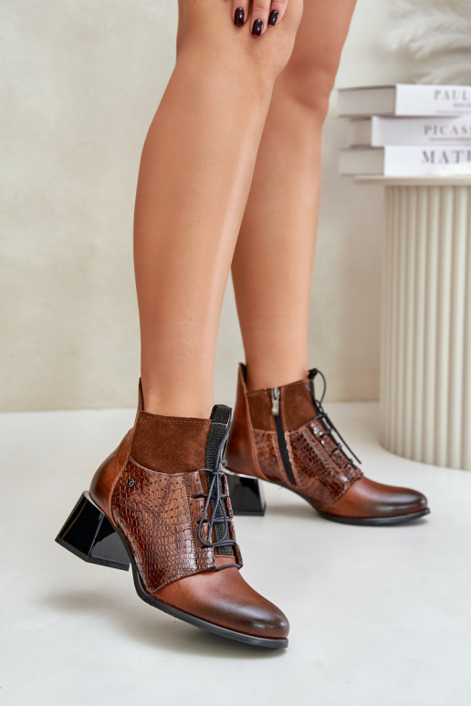 Zazoo 60503 Pele Botas com salto aquecimento cor marrom Zazoo 60503 Pele Botas com salto aquecimento cor marrom