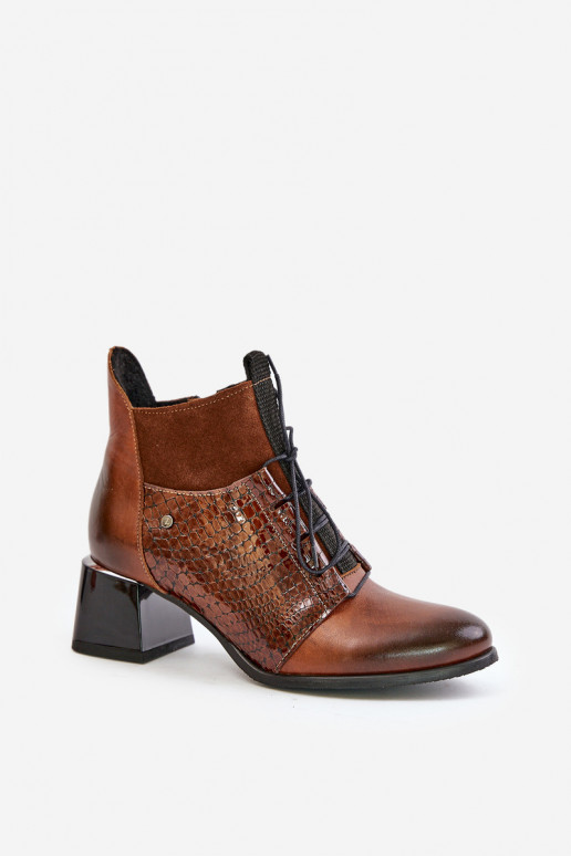 Zazoo 60503 Pele Botas com salto aquecimento cor marrom Zazoo 60503 Pele Botas com salto aquecimento cor marrom