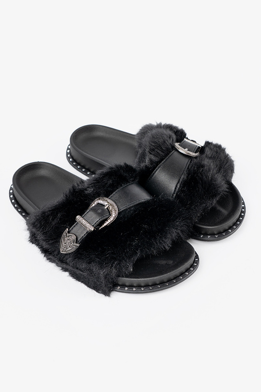 Chinelos z ekofutra z dekoracyjną klamrą