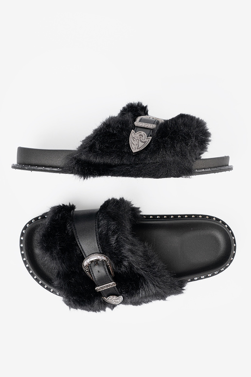 Chinelos z ekofutra z dekoracyjną klamrą