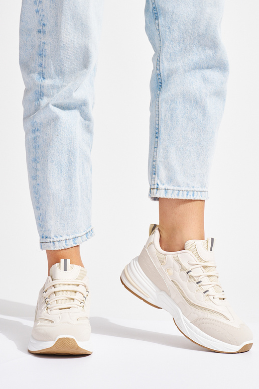 bege mulheres calçado desportivo em uma sola grossa bege mulheres calçado desportivo em uma sola grossa