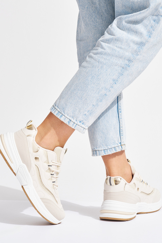 bege mulheres calçado desportivo em uma sola grossa bege mulheres calçado desportivo em uma sola grossa