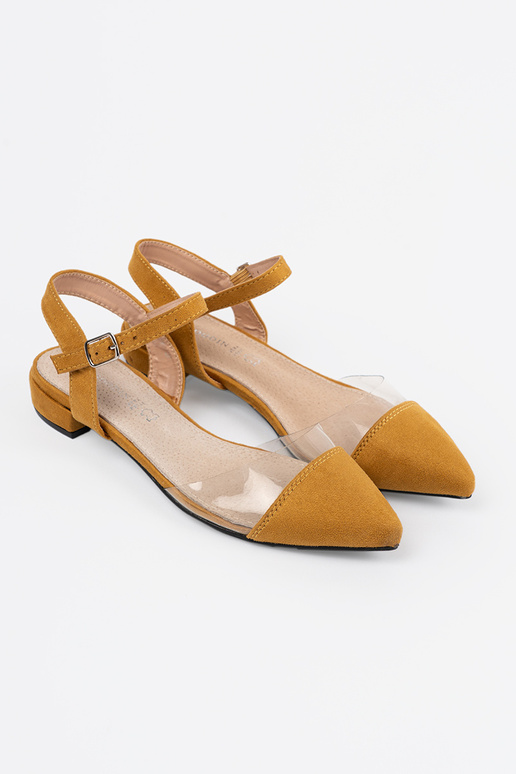 Cores mostarda sandálias z zakrytymi palcami