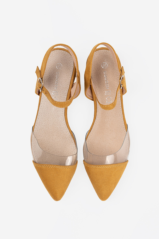 Cores mostarda sandálias z zakrytymi palcami