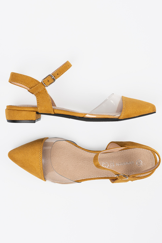 Cores mostarda sandálias z zakrytymi palcami