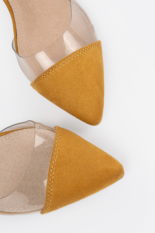 Cores mostarda sandálias z zakrytymi palcami