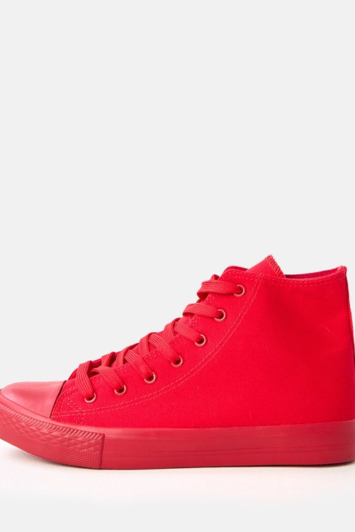 Botas masculinas vermelhas de cano...