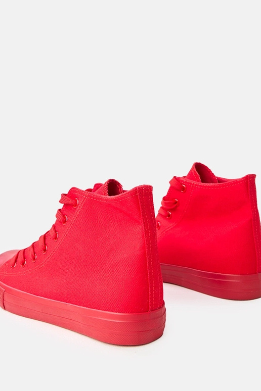 Botas masculinas vermelhas de cano...