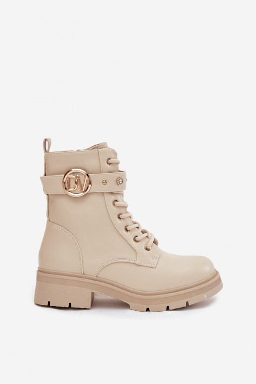 Botas de trabalho femininas com aquecimento e detalhes decorativos, cor areia, Talyssa Botas de trabalho femininas com aquecimento e detalhes decorativos, cor areia, Talyssa