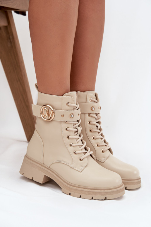 Botas de trabalho femininas com aquecimento e detalhes decorativos, cor areia, Talyssa Botas de trabalho femininas com aquecimento e detalhes decorativos, cor areia, Talyssa