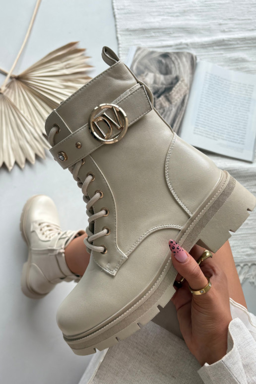 Botas de trabalho femininas com aquecimento e detalhes decorativos, cor areia, Talyssa Botas de trabalho femininas com aquecimento e detalhes decorativos, cor areia, Talyssa