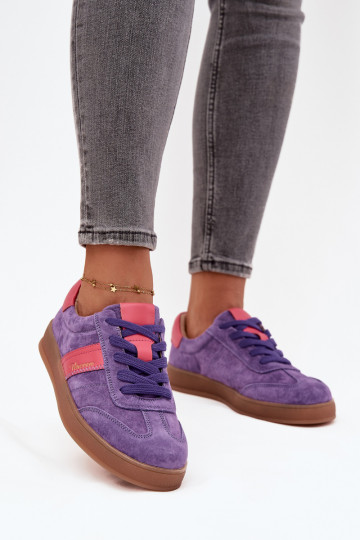 Tênis feminino de camurça Vinceza 79576 na cor roxa 2