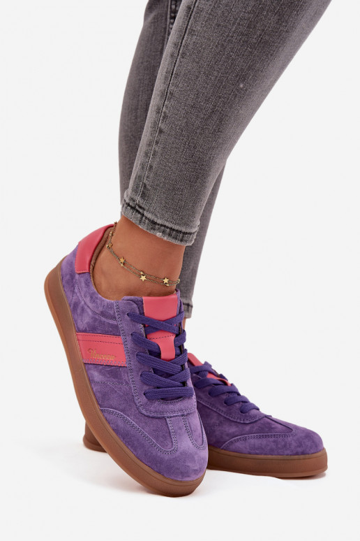 Tênis feminino de camurça Vinceza 79576 na cor roxa Tênis feminino de camurça Vinceza 79576 na cor roxa