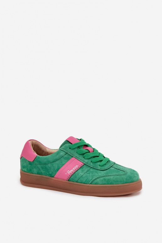 Tênis feminino de camurça Vinceza 79576 na cor verde Tênis feminino de camurça Vinceza 79576 na cor verde