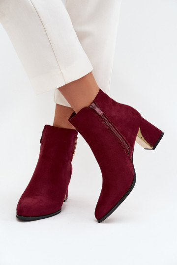 Botas femininas bordo com detalhes em dourado "Kalivra" 2