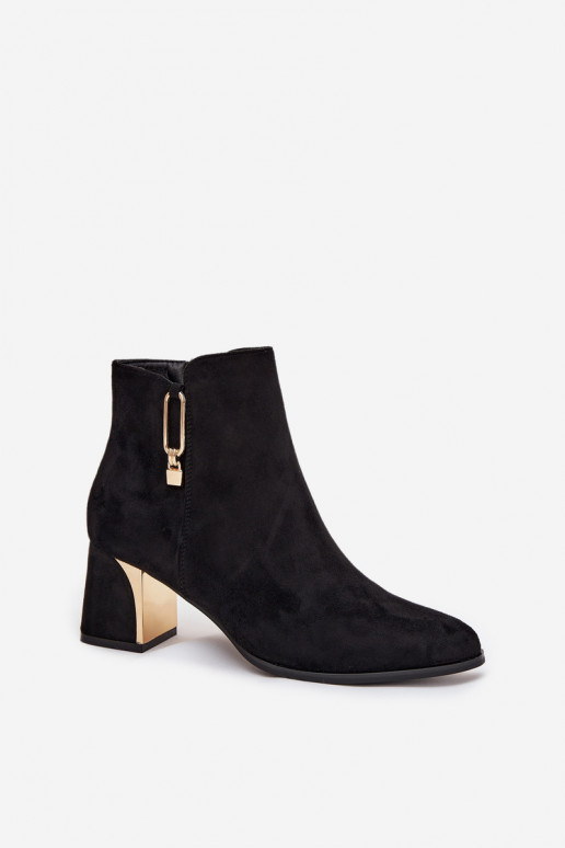 Botas femininas pretas com detalhes em dourado "Kalivra" Botas femininas pretas com detalhes em dourado "Kalivra"