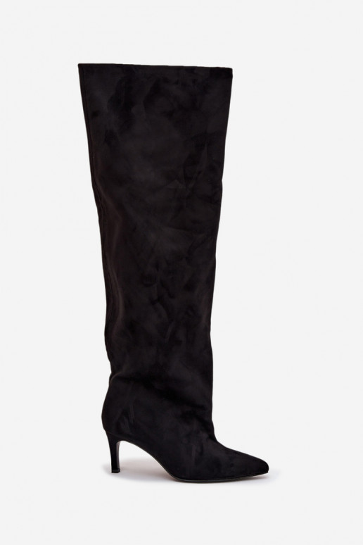 botas femininas com salto fino Um modelo atraente cor preta Tem que servilla botas femininas com salto fino Um modelo atraente cor preta Tem que servilla