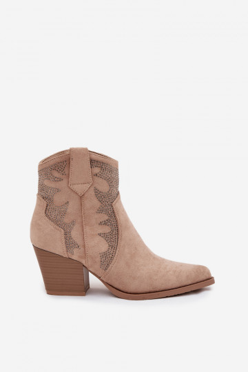 botas estilo coParaboy Feminino aquecimento Com decoração com salto bege Arabella 2
