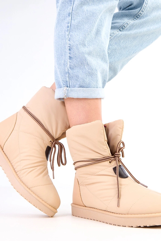 Bota de neve feminina cor areia com...