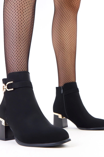 Botas elegantes pretas com detalhes em couro ecológico fosco Kaletto