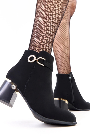 Botas elegantes pretas com detalhes em couro ecológico fosco Kaletto 2