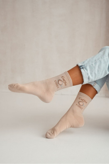 Meias Feminino Coffee FIRST bege