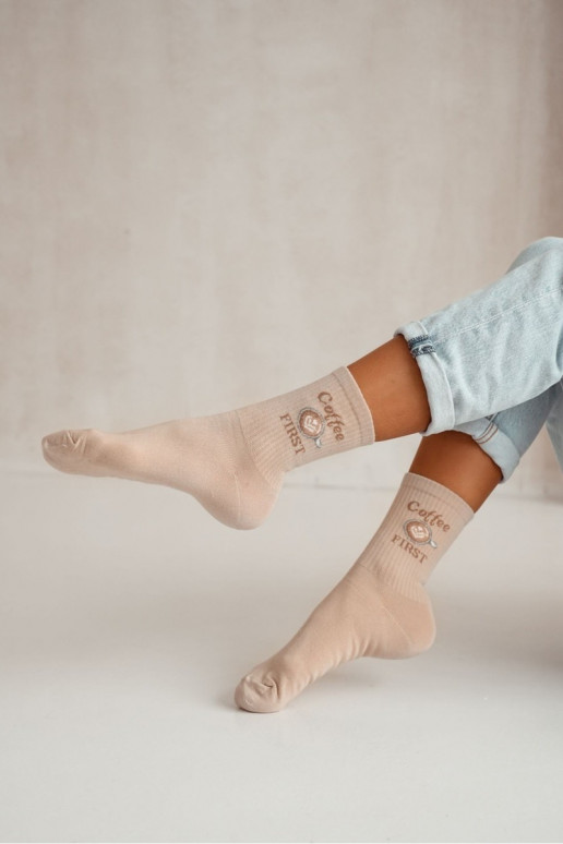 Meias Feminino Coffee FIRST bege