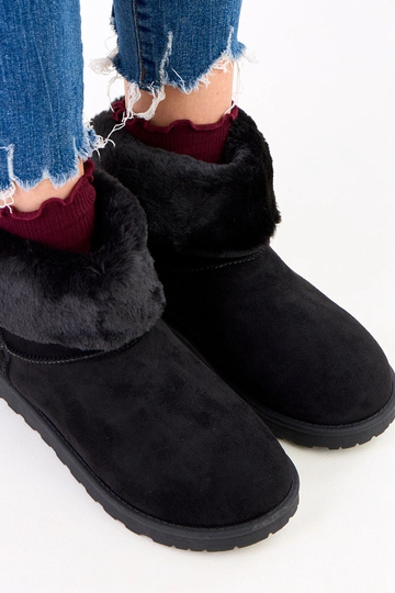 Botas de neve pretas com pelo em plataforma Meggi
