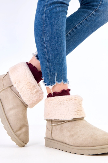 Botas de neve verdes com pelo em plataforma Meggi