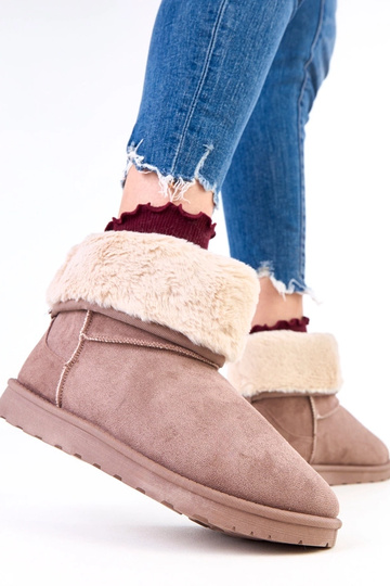 Botas de neve marrons com pelo em plataforma Meggi