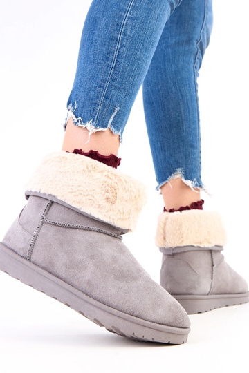 Botas de neve cinzas com pelo em plataforma Meggi 2